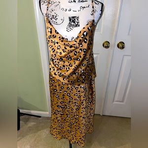 Gold cheetah camisole and skirt SET size 10 US